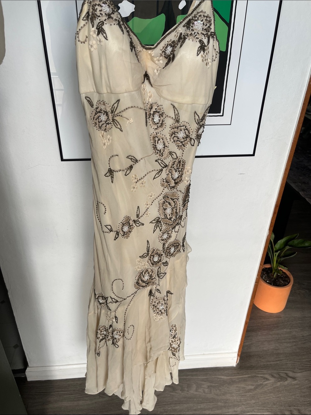 Vtg Sue Wong beaded dress